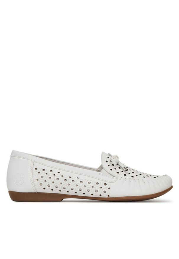 Rieker Mokasyny L6352-80 Biały. Kolor: biały. Materiał: skóra