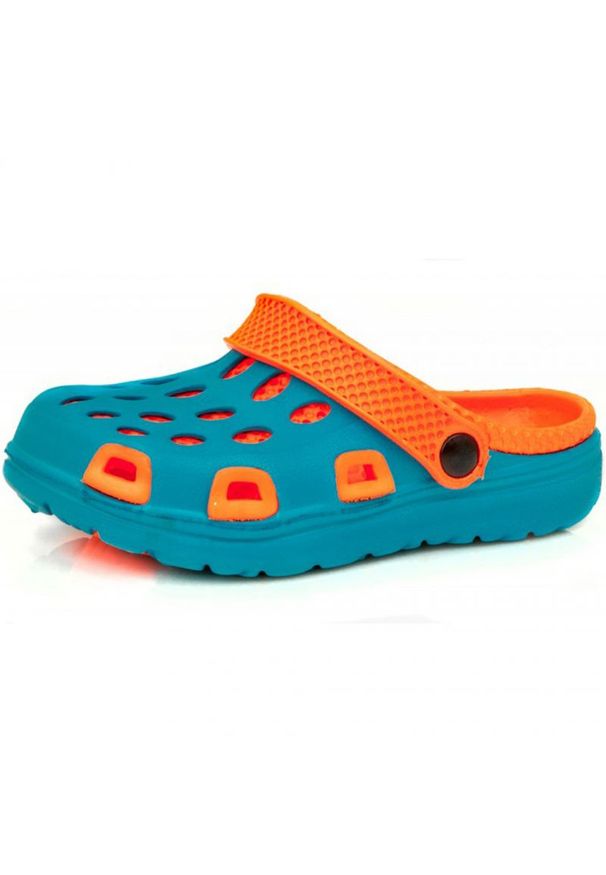 Aqua Speed - Klapki Aqua-speed Silvi kol 01 niebieskie pomarańczowe. Kolor: pomarańczowy, wielokolorowy, niebieski. Materiał: syntetyk, materiał. Styl: młodzieżowy