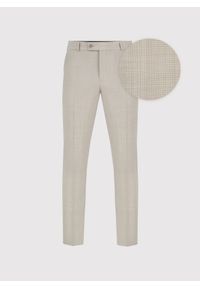 Pako Lorente - PAKO LORENTE - Beżowe wełniane spodnie ganiturowe. Kolor: beżowy. Materiał: wełna. Styl: elegancki