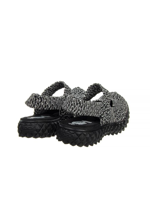 Sandały Rock Over Sandal Sashiko Cashmere 032863, Czarny/Biały, Materiał. Zapięcie: pasek. Kolor: czarny. Materiał: tkanina. Sezon: lato, wiosna. Styl: rockowy