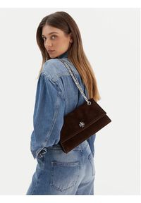 Tory Burch Torebka Kira Turnlock Suede Shouldr Bag 169176 Brązowy. Kolor: brązowy. Materiał: skórzane, zamszowe #6