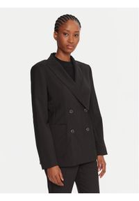 Weekend Max Mara Marynarka Ornati 2525046012 Czarny Slim Fit. Kolor: czarny. Materiał: wełna