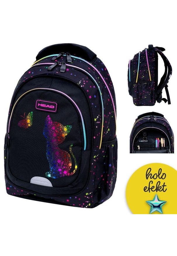 ASTRA - Astra Plecak Head Golden Effect Rainbow Kitty AB330