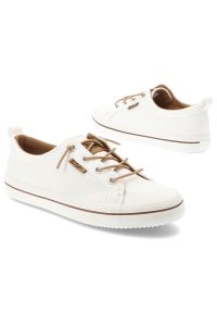 Trampki damskie Lee Cooper, cholewka z materiału tekstylnego wiązanie z przodu sportowy fason, białe, LCW-26-02-4058L SVL-629. Okazja: na co dzień. Zapięcie: sznurówki. Kolor: biały. Materiał: materiał. Szerokość cholewki: normalna. Styl: sportowy #6