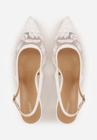 Born2be - Białe Siateczkowe Czółenka VICES na Klepsydrze z Haftem i Koralikami Elriniana. Okazja: na co dzień, na ślub cywilny, na randkę, na wesele, do pracy, na spotkanie biznesowe. Kolor: biały. Materiał: koronka. Wzór: haft. Styl: klasyczny, casual, biznesowy, elegancki #2