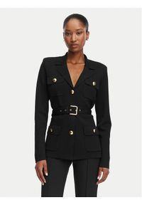 Elisabetta Franchi Marynarka MK-10B-62E2-V600 Czarny Slim Fit. Kolor: czarny. Materiał: poliamid #1