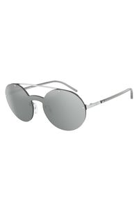 Emporio Armani Okulary "EA2088" | EA2088 30156G | Kobieta | Srebrny. Kształt: okrągłe. Kolor: srebrny. Materiał: materiał