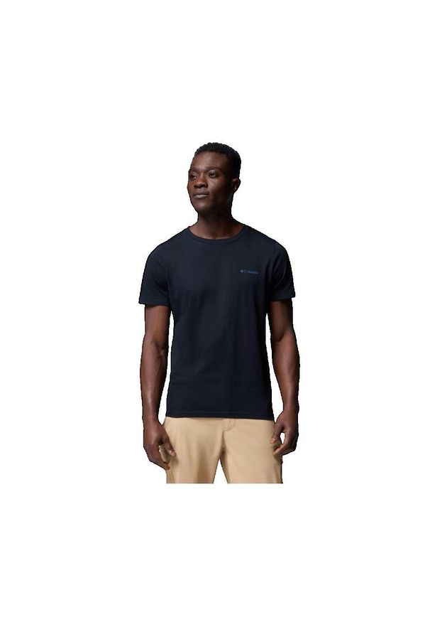 columbia - Koszulka Columbia z bawełny organicznej, męska, czarna. Kolor: czarny. Materiał: bawełna. Wzór: nadruk