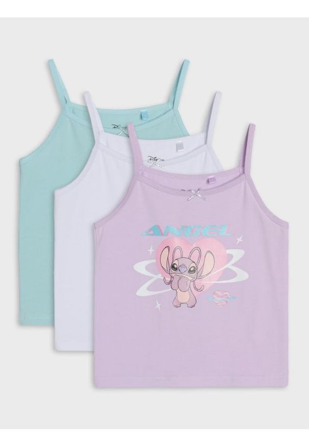 Sinsay - Koszulki z nadrukiem 3 pack Lilo & Stitch - wielobarwny. Wzór: nadruk