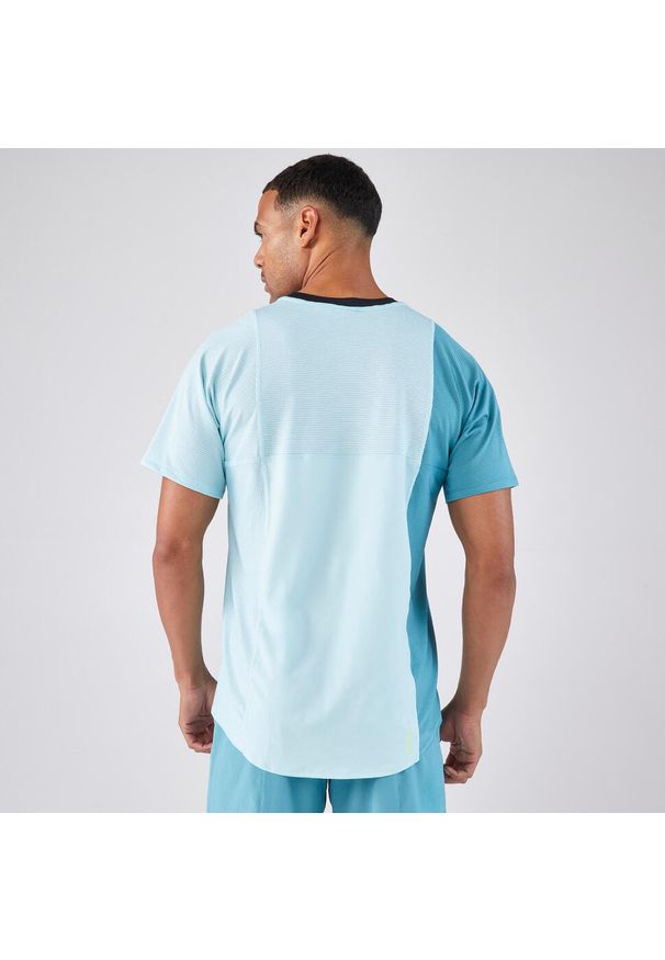 KUIKMA - Koszulka do padla z krótkim rękawem męska Kuikma Dry oddychająca. Kolor: niebieski. Materiał: materiał, poliester, elastan. Długość rękawa: krótki rękaw. Długość: krótkie