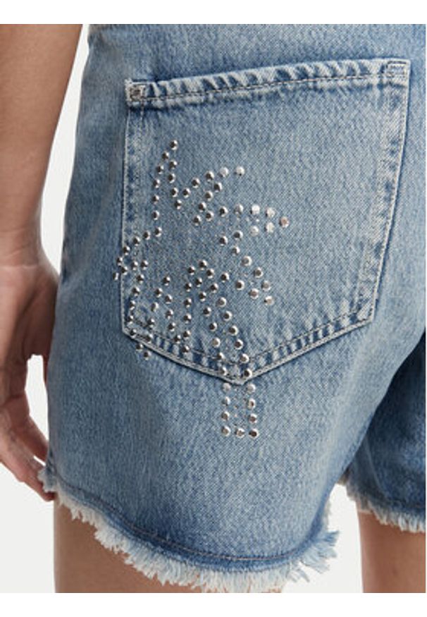 Guess Szorty jeansowe W6GD74 D0726 Niebieski Regular Fit. Kolor: niebieski. Materiał: bawełna