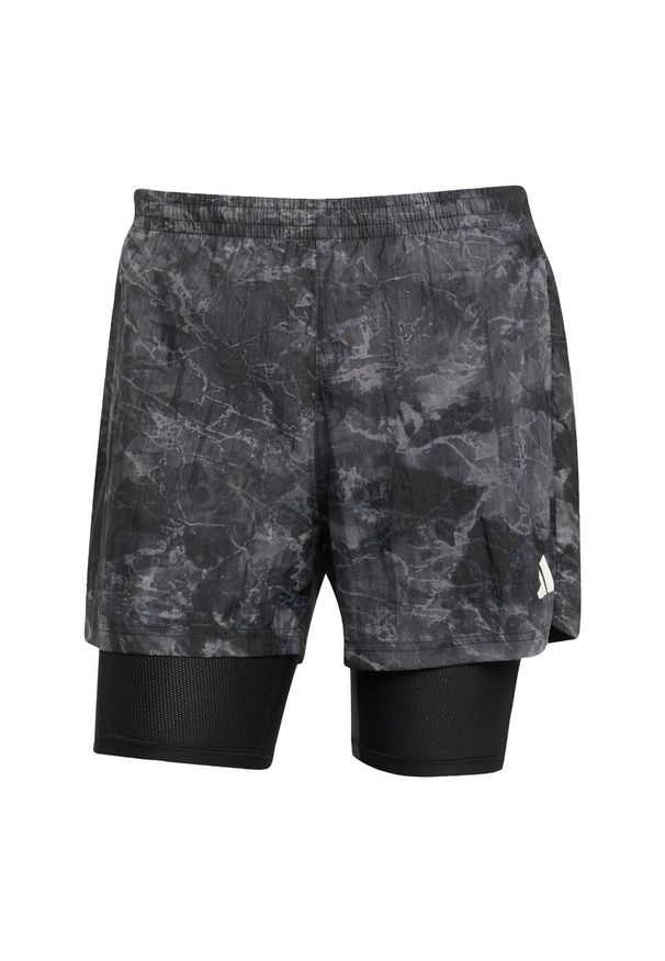 Adidas - Szorty Own The Run Spray Dye 2-In-1. Kolor: wielokolorowy, czarny, szary. Technologia: ClimaCool (Adidas). Sport: bieganie