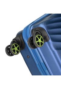 Wittchen - Zestaw walizek z polikarbonu w ukośny wzór. Kolor: niebieski. Materiał: guma #2