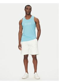 BOSS Tank top Beach 50491711 Błękitny Regular Fit. Kolor: niebieski. Materiał: bawełna