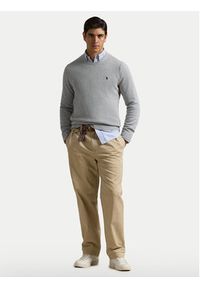 Polo Ralph Lauren Sweter 710810846004 Szary Regular Fit. Typ kołnierza: polo. Kolor: szary. Materiał: bawełna #5