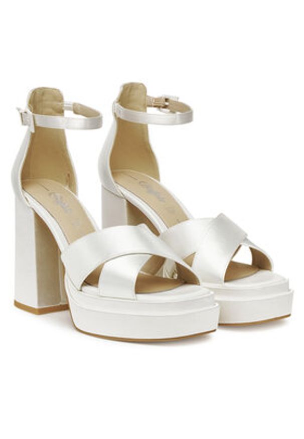 Buffalo Sandały Bonny 1291411 Biały. Kolor: biały. Materiał: materiał