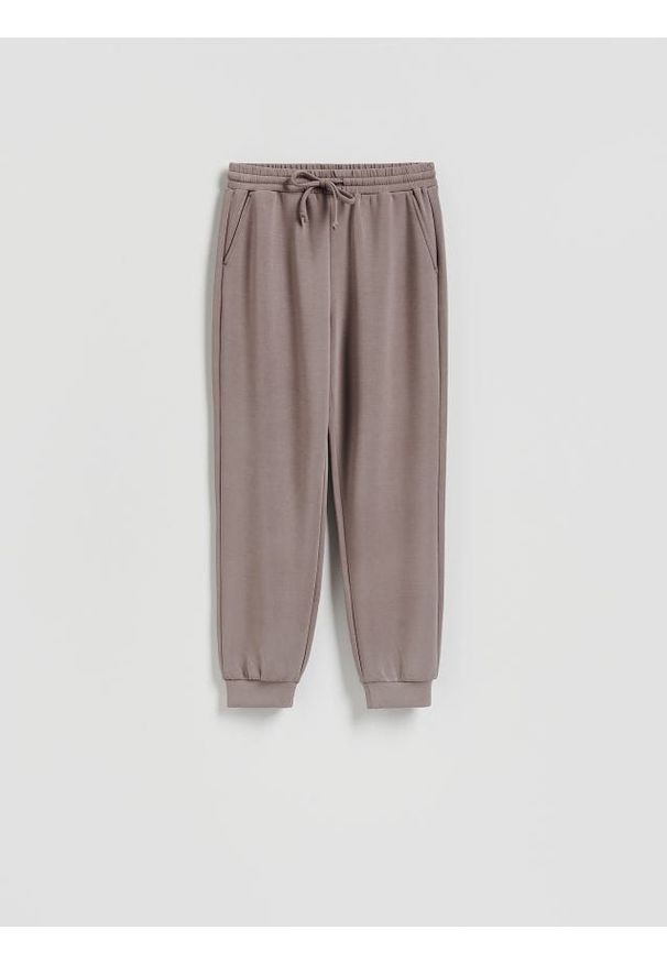 Reserved - Dresowe joggery - brązowy. Kolor: brązowy. Materiał: dresówka