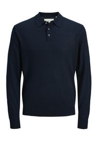 Jack & Jones - Jack&Jones Sweter Merino 12281757 Granatowy Regular Fit. Kolor: niebieski. Materiał: wełna