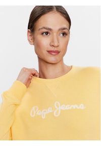 Pepe Jeans Bluza Nanettes PL581347 Żółty Regular Fit. Kolor: żółty. Materiał: syntetyk, bawełna #5