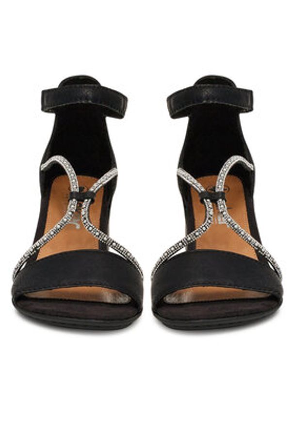 Rieker Sandały 64654-00 Czarny. Kolor: czarny. Materiał: materiał