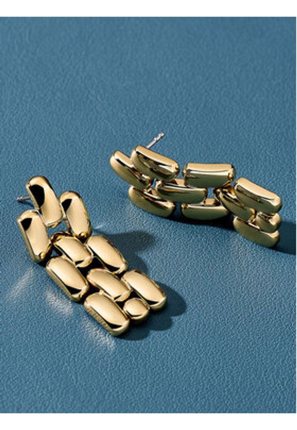 Fossil Kolczyki Arden JF04786710 Złoty. Materiał: metalowe. Kolor: złoty