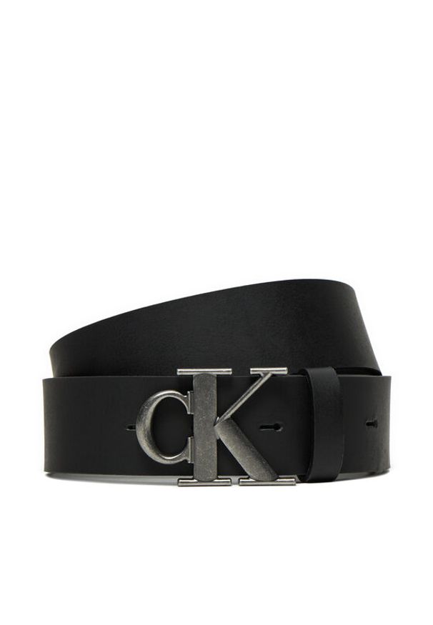 Calvin Klein Jeans Pasek Męski Round Mono Plaque Lthr Belt 40Mm K50K512067 Czarny. Kolor: czarny. Materiał: skóra