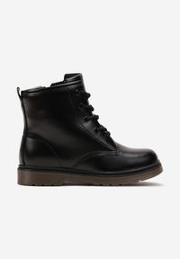Born2be - Czarne Botki Workery z Sznurowaniem Alveron. Okazja: na co dzień. Kolor: czarny. Styl: casual