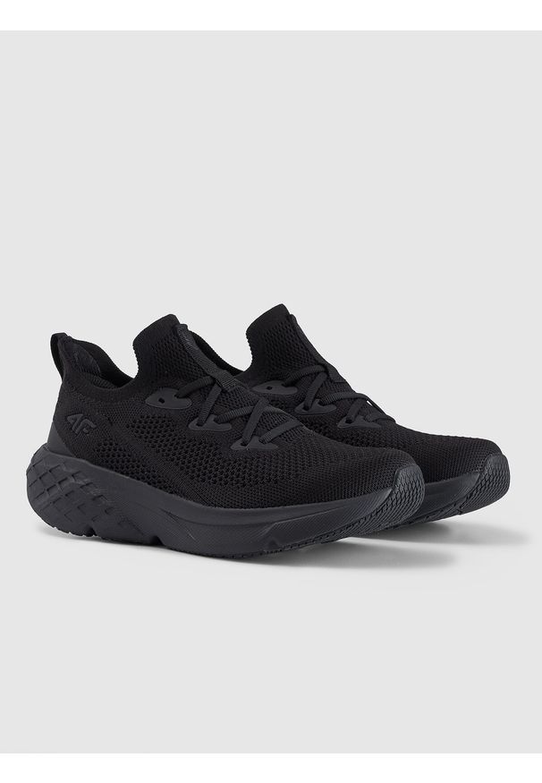 4f - 4F Niskie sneakersy Velocity E-knit damskie - czarne 37. Okazja: na co dzień. Kolor: czarny. Materiał: guma, dzianina, poliester. Szerokość cholewki: normalna. Sport: fitness