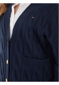 TOMMY HILFIGER - Tommy Hilfiger Kardigan WW0WW43089 Granatowy Regular Fit. Kolor: niebieski. Materiał: wełna #4