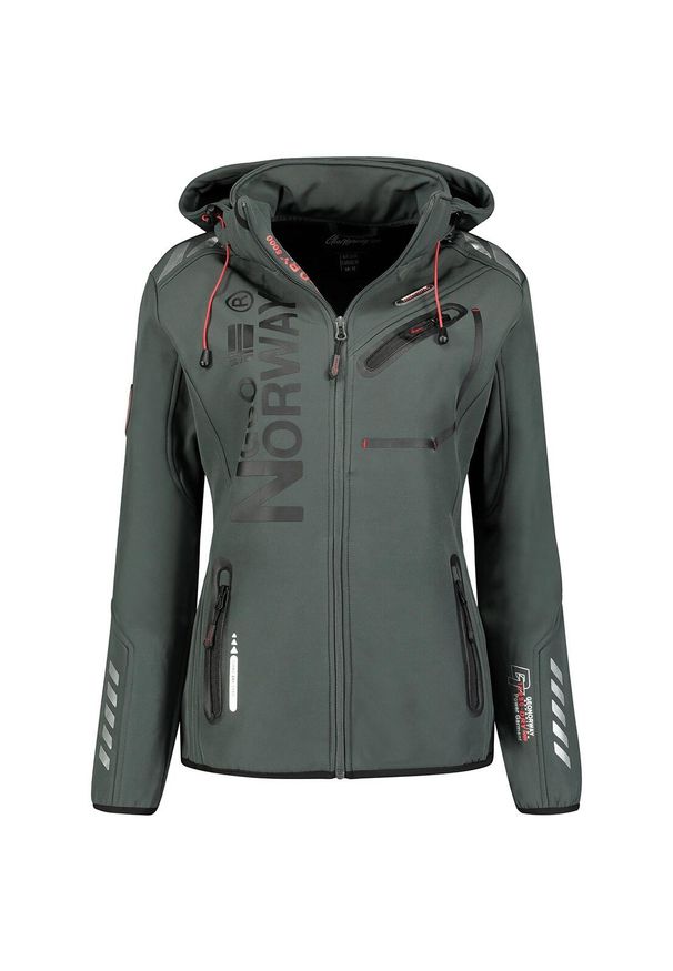Kurtka softshell Geographical Norway (WU8088F/GN D.GREY/BLACK). Kolor: czarny. Materiał: softshell. Sport: turystyka piesza