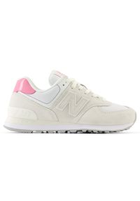 Buty damskie New Balance WL5742BA – białe. Kolor: biały. Materiał: guma, skóra, zamsz, dresówka, bawełna. Szerokość cholewki: normalna. Model: New Balance 574