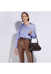 Wittchen - Damska torebka skórzana miękka. Kolor: brązowy. Wzór: paski, haft. Dodatki: z haftem. Materiał: skórzane. Styl: elegancki. Rodzaj torebki: na ramię #2