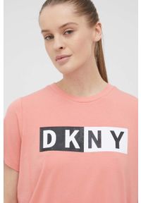 DKNY - Dkny - T-shirt DP1T5894 damski kolor różowy. Kolor: różowy. Wzór: nadruk #3