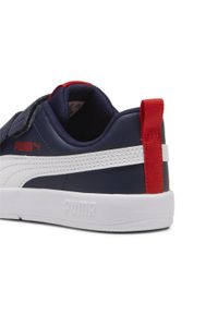 Puma - Dziecięce sneakersy Courtflex V3 PUMA Navy White Red Blue. Kolor: biały, niebieski, czerwony, wielokolorowy. Materiał: syntetyk, materiał