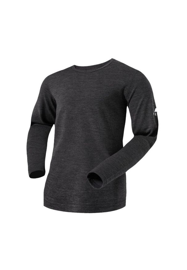 FJORK MERINO - Koszulka z długim rękawem męska 100% wełny merynosów - Finn 210. Kolor: szary. Materiał: wełna. Długość rękawa: długi rękaw. Długość: długie