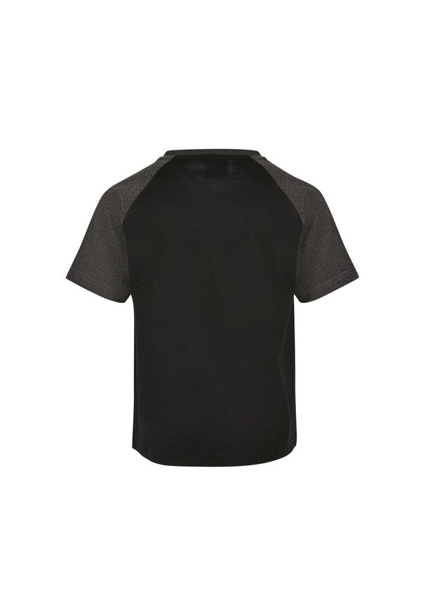 Urban Classics - T-shirt Dla Chłopca Kontrastowa Raglanowa. Kolor: czarny. Długość rękawa: raglanowy rękaw. Sport: turystyka piesza