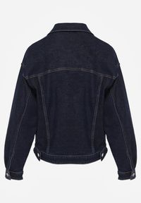 Renee - Granatowa Oversizowa Kurtka Jeansowa z Bawełną Vimaloras. Kolor: niebieski. Materiał: bawełna, jeans #7