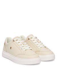 TOMMY HILFIGER - Tommy Hilfiger Sneakersy Th Chic Cupsole FW0FW09106 Écru. Kolor: kremowy. Materiał: skóra #2