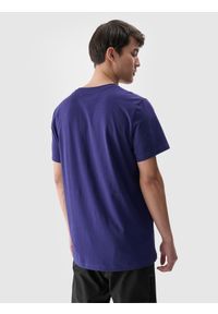 4f - 4F T-shirt regular gładki męski - granatowy S. Okazja: na co dzień. Kolor: niebieski. Materiał: dzianina, bawełna, jersey. Długość rękawa: krótki rękaw. Długość: krótkie. Wzór: gładki. Styl: klasyczny, sportowy, casual