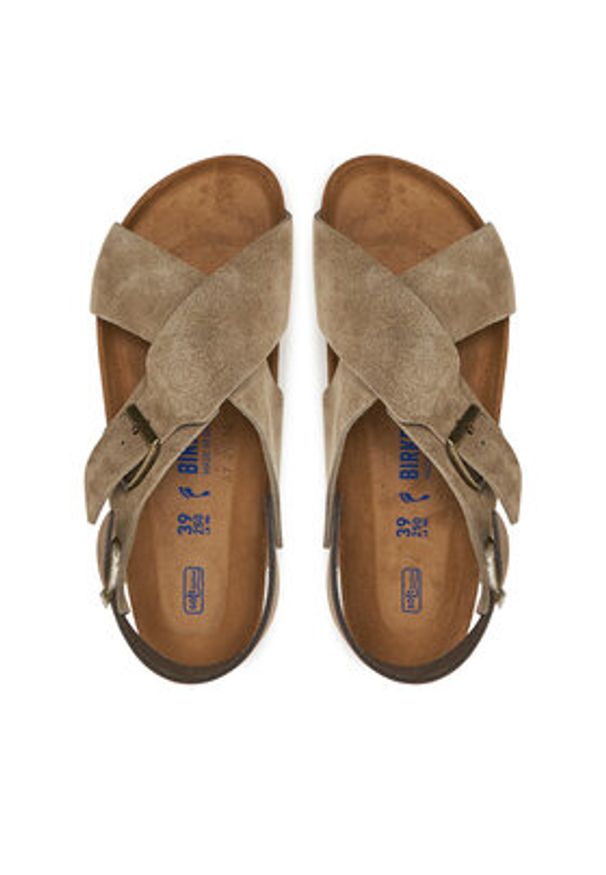 Birkenstock Sandały Tulum SFB 1029834 Beżowy. Kolor: beżowy. Materiał: zamsz, skóra