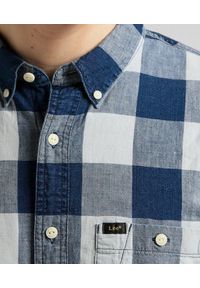 Lee - LEE RIVETED SHIRT MĘSKA KOSZULA W KRATĘ DŁUGI RĘKAW INDIGO L66IOVDK. Długość rękawa: długi rękaw. Długość: długie