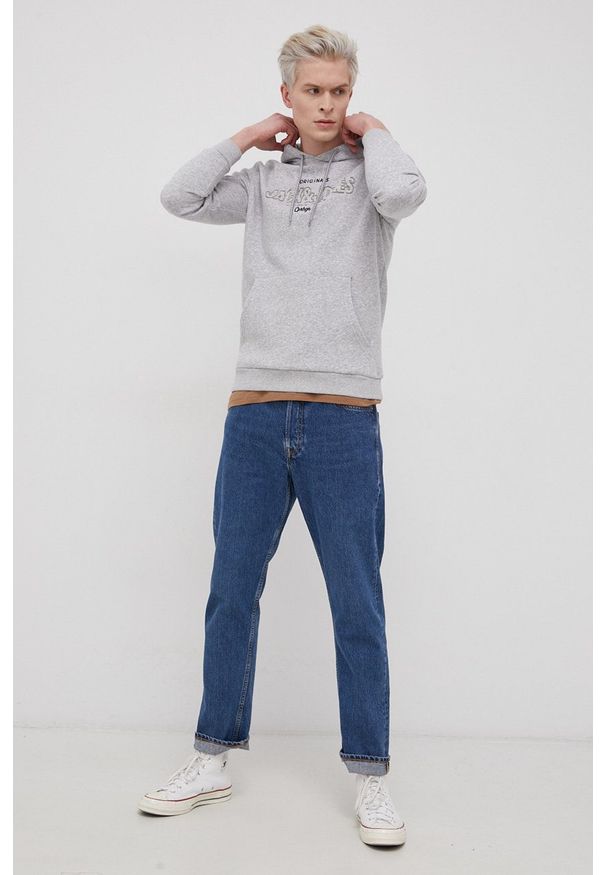 Jack & Jones - Bluza. Okazja: na co dzień. Kolor: szary. Wzór: aplikacja. Styl: casual