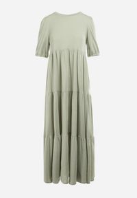 Born2be - Miętowa Sukienka Bawełniana Ulrika. Okazja: na co dzień, na randkę. Typ kołnierza: kołnierz z falbankami. Kolor: miętowy. Wzór: gładki. Materiał: bawełna. Długość rękawa: krótki rękaw. Sezon: wiosna, lato. Styl: klasyczny, casual. Długość: maxi #5