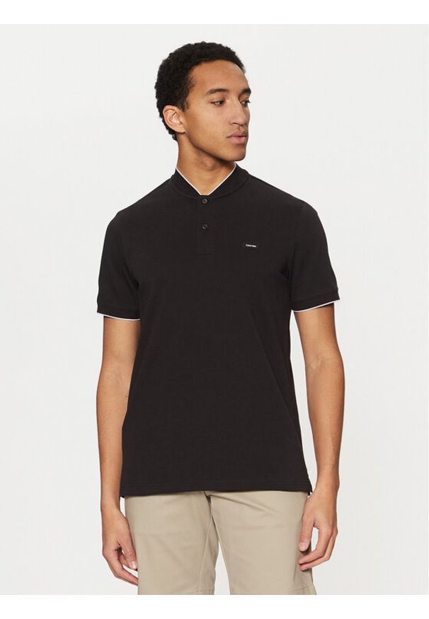 Calvin Klein Polo K10K114139 Czarny Regular Fit. Typ kołnierza: polo. Kolor: czarny. Materiał: bawełna