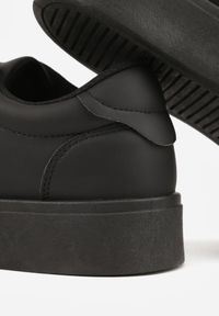 Born2be - Czarne Sneakersy na Grubej Podeszwie z Tłoczeniem Zeanidra. Okazja: na co dzień. Kolor: czarny. Materiał: jeans #7