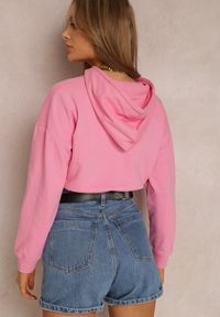 Renee - Różowa Bluza Pyrhano. Kolor: różowy. Materiał: tkanina, jeans. Długość rękawa: długi rękaw. Długość: krótkie. Styl: elegancki #2