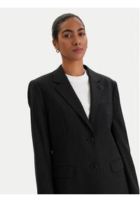 Karl Lagerfeld - KARL LAGERFELD Marynarka B1W14012 Czarny Relaxed Fit. Typ kołnierza: dekolt w karo. Kolor: czarny. Materiał: wełna #4