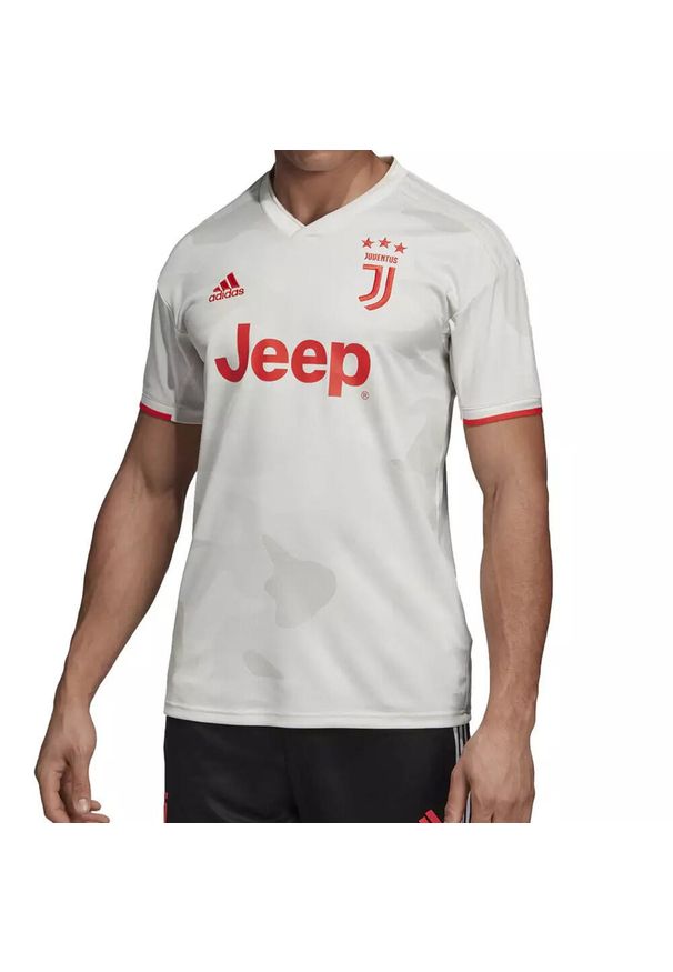 Adidas - Juventus Away Jersey 19/20 461. Kolor: czerwony, biały, wielokolorowy. Materiał: jersey. Sport: piłka nożna