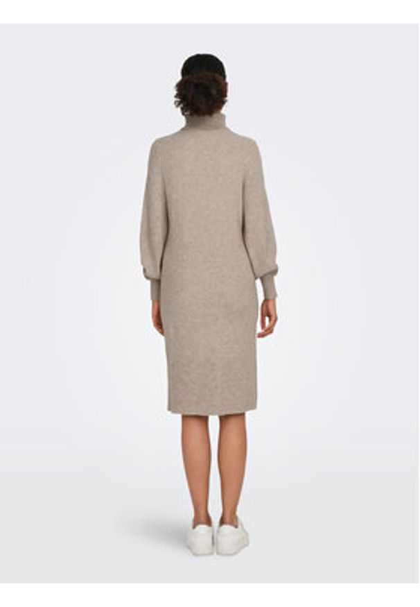 only - ONLY Sukienka dzianinowa 15309197 Beżowy Comfort Fit. Kolor: beżowy. Materiał: wiskoza