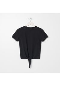 Sinsay - Koszulka z wiązaniem - Czarny. Kolor: czarny #1